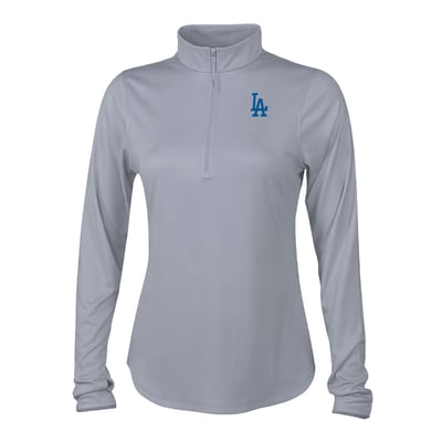 Los Angeles Dodgers Columbia Women's Fairway Breeze Quarter-Zip Pullover - Gray