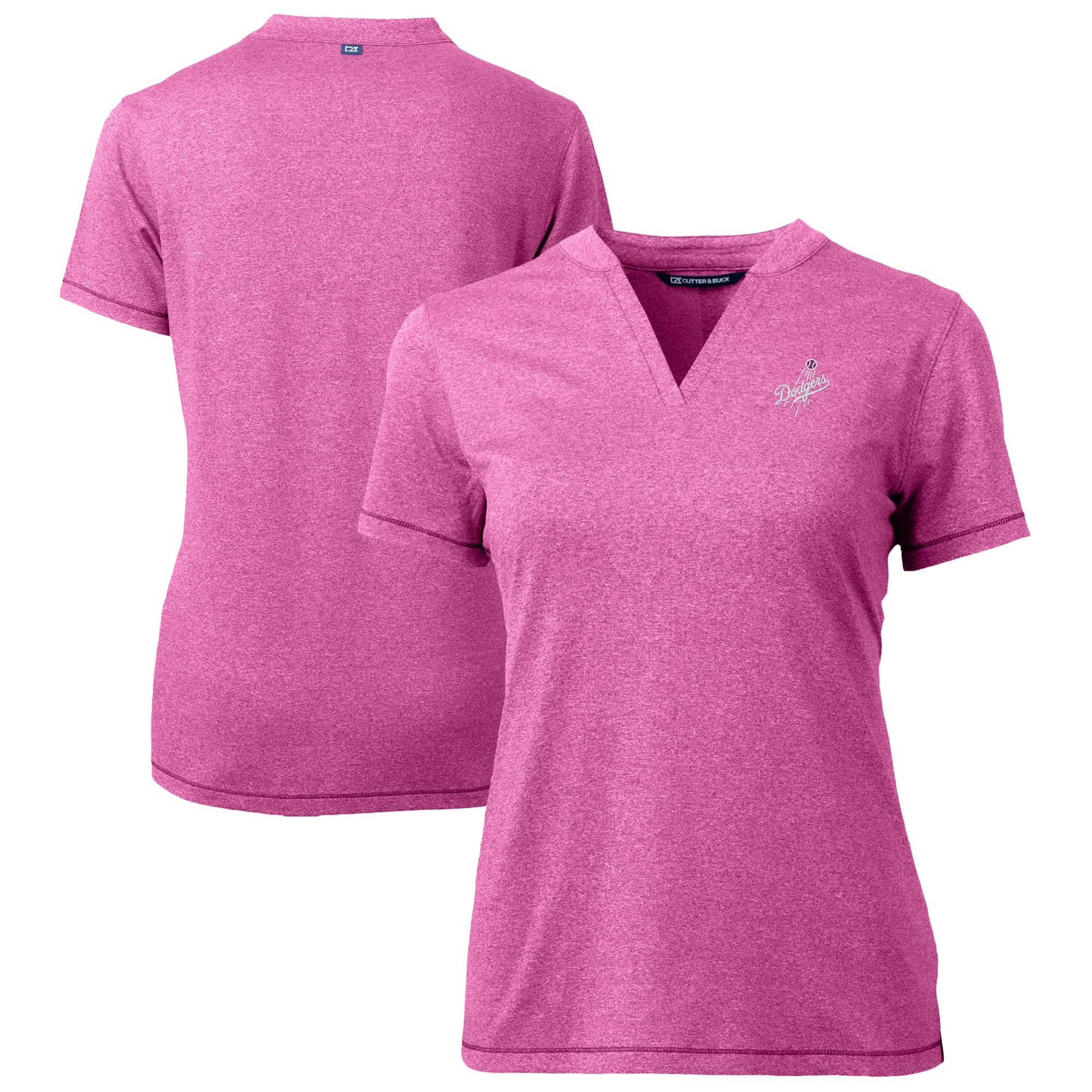 Pink Buck Women's Los Angeles Dodgers Cutter & Buck Light Pink Forge Heathered ...