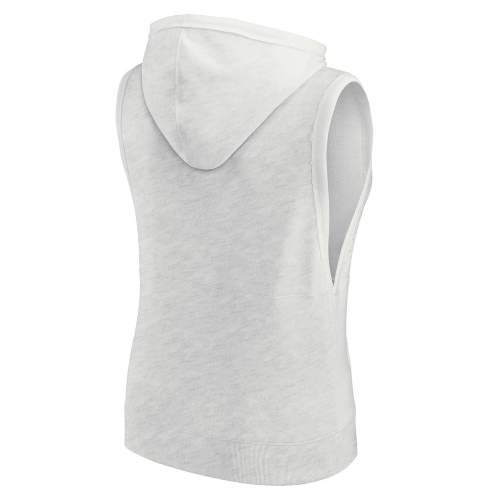 Los Angeles Dodgers Fanatics Women's Lounge Script Sleeveless Pullover Hoodie - Ash