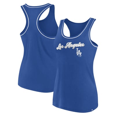 Los Angeles Dodgers Fanatics Women's Wordmark Logo Racerback Tank Top - Royal