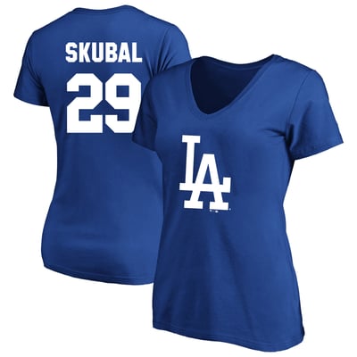 Tarik Skubal Los Angeles Dodgers Fanatics Women's Plus Size Name & Number V-Neck T-Shirt - Royal