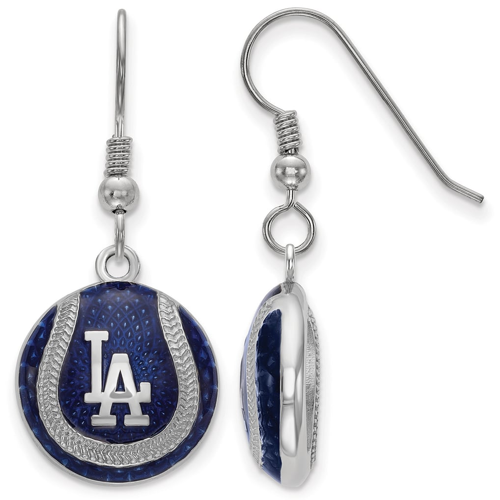 Los Angeles Dodgers Women's Sterling Silver Enameled Baseball Earrings