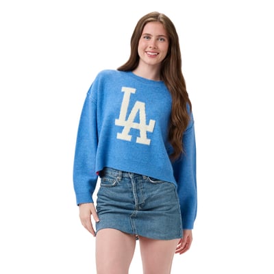 Los Angeles Dodgers Lusso Women's Shelli Boxy Sweater - Royal/Cream
