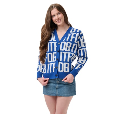 Los Angeles Dodgers Lusso Women's Shea Team Jacquard Cardigan - Royal/White