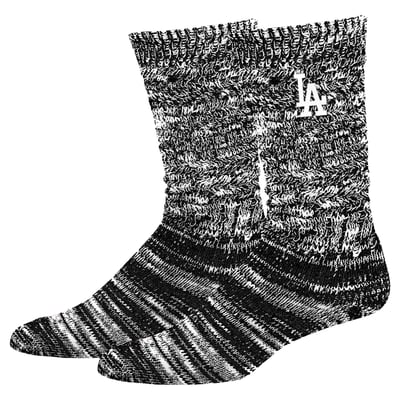  Los Angeles Dodgers PRO Compression Women's Slouchy Slub Textured Boyfriend Socks - Black