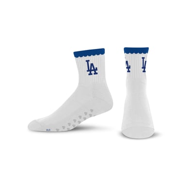  Los Angeles Dodgers PRO Compression Women's Heartshape Grippers Yoga-Pilates Quarter Socks - White