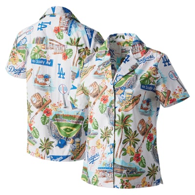 Los Angeles Dodgers Reyn Spooner Women's Scenic Camp Button-Up Shirt - White