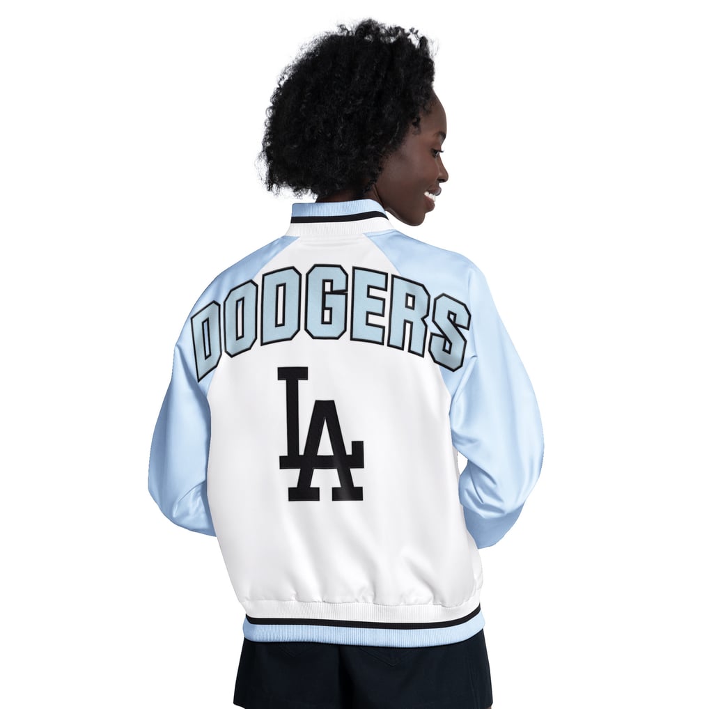Los Angeles Dodgers Starter Women's Blitz Varsity Raglan Full-Snap Satin Jacket - Light Blue/White