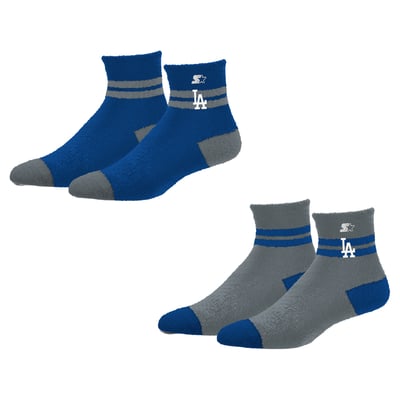 Los Angeles Dodgers Starter Women's Cozy Cuff Stripes Quarter-Length Plush Socks