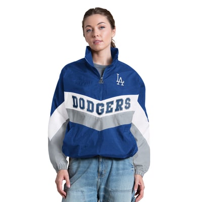  Los Angeles Dodgers Starter Women's Yardline Quarter-Zip Pullover - Royal