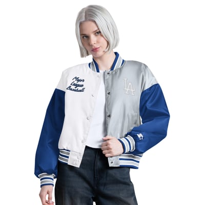  Los Angeles Dodgers Starter Women's Game On Full-Snap Varsity Jacket - White