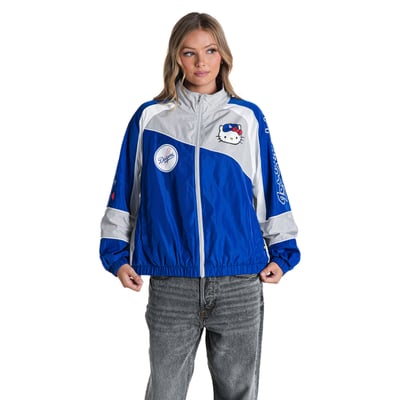 Los Angeles Dodgers The Wild Collective Women's Hello Kitty Colorblock Full-Zip Track Jacket - Royal/Gray