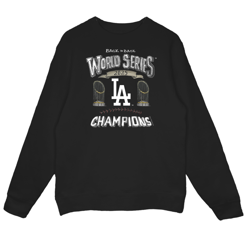 Los Angeles Dodgers Tiny Turnip Women's 2025 World Series Champions Sweatshirt - Black