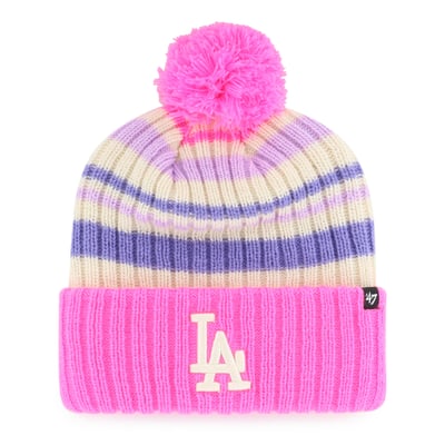 Los Angeles Dodgers '47 Youth Snow Fort Cuffed Knit Hat with Pom - Pink
