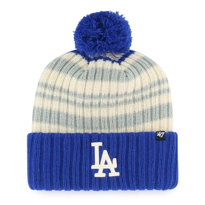 Los Angeles Dodgers '47 Youth Snow Fort Cuffed Knit Hat with Pom - Royal