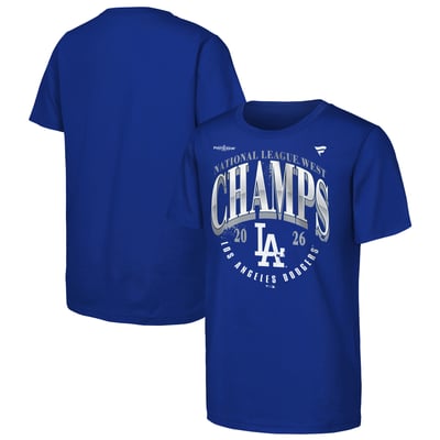 Los Angeles Dodgers Fanatics Youth 2026 NL West Division Champions Locker Room T-Shirt - Royal