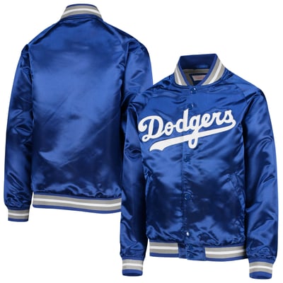 Los Angeles Dodgers Mitchell & Ness Youth Cooperstown Collection Raglan Satin Full-Snap Jacket - Royal