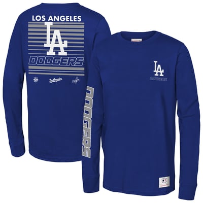 Los Angeles Dodgers Mitchell & Ness Youth Triple Play Long Sleeve T-Shirt - Royal