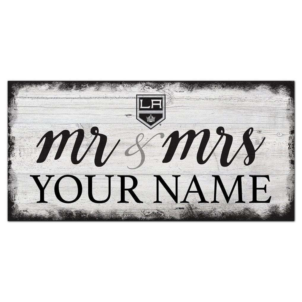 Los Angeles Kings 6" x 12" Personalized Mr. & Mrs. Script Sign