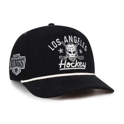 Los Angeles Kings '47 Hockey Mask Corduroy Rope Hitch Adjustable Hat - Black