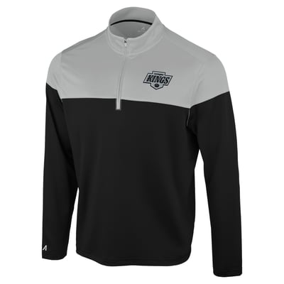 Los Angeles Kings Antigua Hinder Quarter-Zip Pullover - Black/Gray