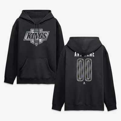 Los Angeles Kings Big & Tall Forged Mascot Personalized Name & Number Hoodie - Black