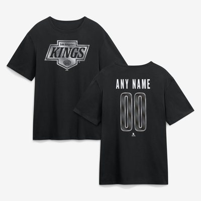 Los Angeles Kings Big & Tall Forged Mascot Personalized Name & Number T-Shirt - Black
