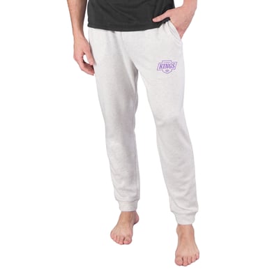 Los Angeles Kings Concepts Sport Hockey Fights Cancer Mainstream Cuffed Terry Tri-Blend Pants - Oatmeal