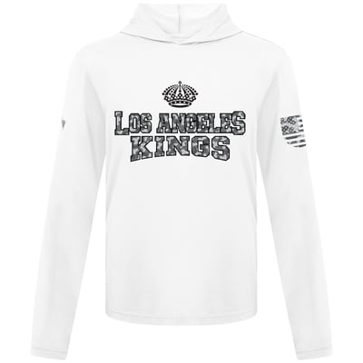 Los Angeles Kings Levelwear Anthem Camo Long Sleeve Hooded T-Shirt - White