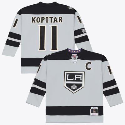 Anze Kopitar Los Angeles Kings Mitchell & Ness 2016/17 Captain Patch Power Play Jersey - Silver