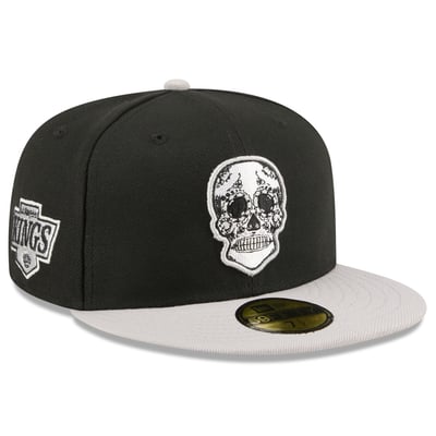 Los Angeles Kings New Era Dia De Los Muertos 59FIFTY Fitted Hat - Black/Silver