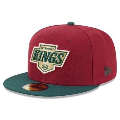 Los Angeles Kings New Era Evergreen 59FIFTY Fitted Hat - Crimson/Dark Green