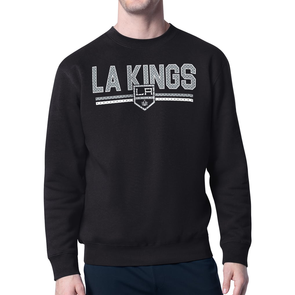 Los Angeles Kings Starter Mesh Look Team Name Logo Pullover Sweatshirt - Black