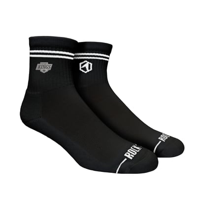  Los Angeles Kings Rock Em Unisex Casual Stripe Quarter-Length Socks - Black
