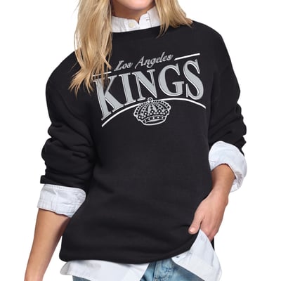 Los Angeles Kings Starter Women's Arch Stripe Fleece Sweatshirt - Black