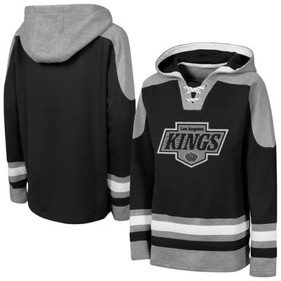 Los Angeles Kings Outerstuff Youth Ageless Must Have Home Raglan V-Neck Hoodie - Black