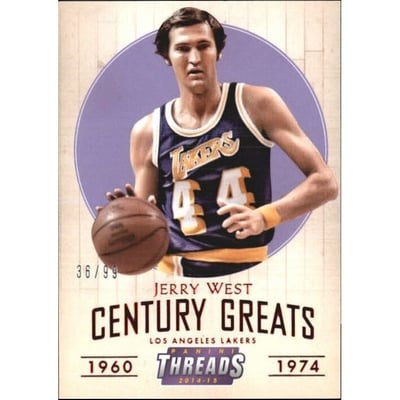 2014-15 Panini Threads Century Greats Century Proof Red #15 Jerry West