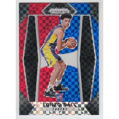 2017-18 Panini Prizm Prizms Red White and Blue #289 Lonzo Ball