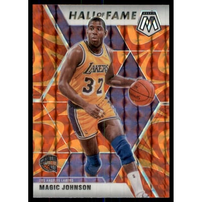 2019-20 Panini Mosaic Mosaic Orange Reactive #291 Magic Johnson HOF