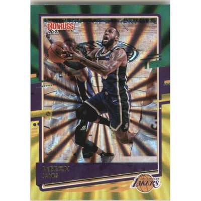 2020-21 Donruss Holo Green and Yellow Laser #12 LeBron James