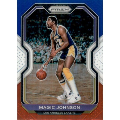 2020-21 Panini Prizm Prizms Red White and Blue #219 Magic Johnson