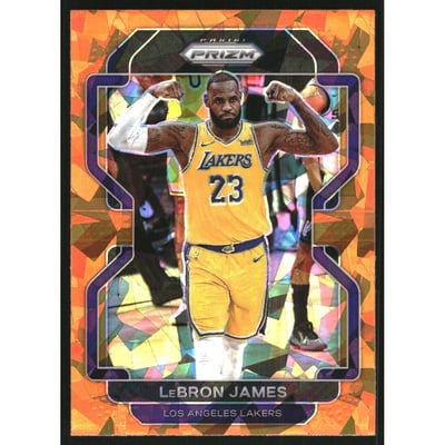 2021-22 Panini Prizm Prizms Orange Ice #91 LeBron James