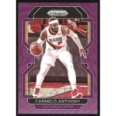 2021-22 Panini Prizm Prizms Purple Wave #11 Carmelo Anthony