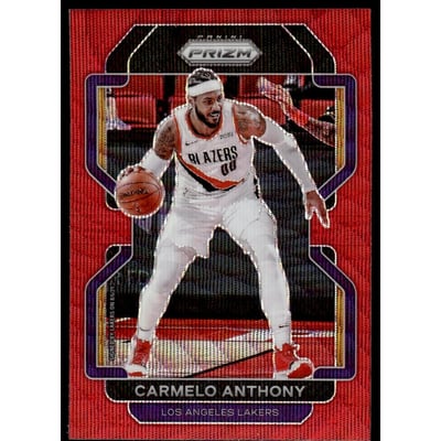 2021-22 Panini Prizm Prizms Ruby Wave #11 Carmelo Anthony