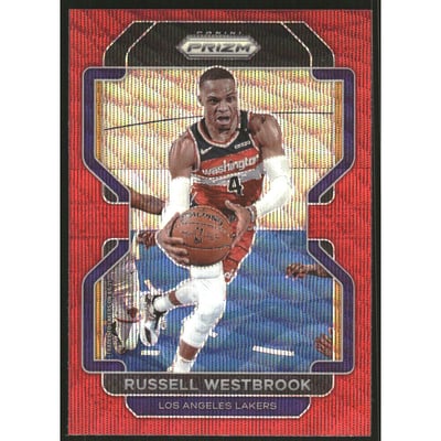 2021-22 Panini Prizm Prizms Ruby Wave #55 Russell Westbrook