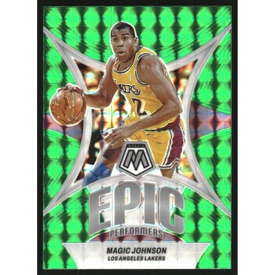 2023-24 Panini Mosaic Epic Performers Mosaic Green #16 Magic Johnson