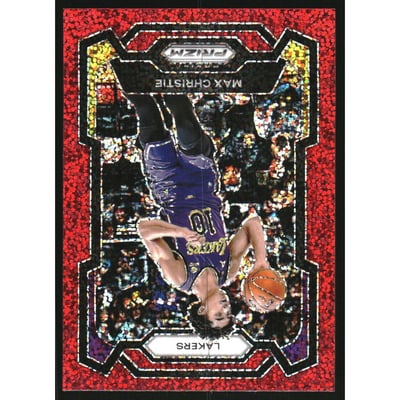 2023-24 Panini Prizm Prizms Red Sparkle #123 Max Christie