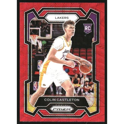 2023-24 Panini Prizm Prizms Ruby Wave #287 Colin Castleton