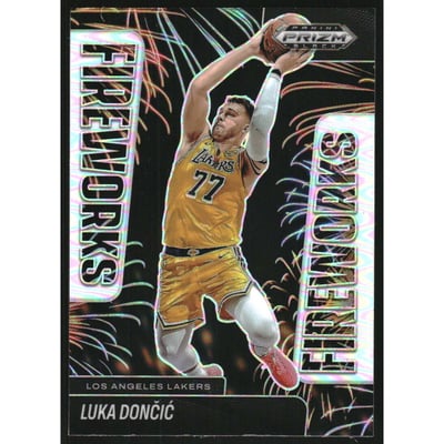 2024-25 Panini Prizm Black Fireworks Prizms Silver #10 Luka Doncic