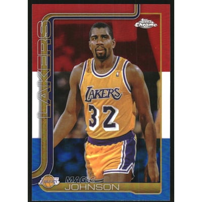 2025-26 Topps Chrome Red White and Blue Refractors #244 Magic Johnson